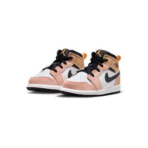 Nike Air Jordan 1 Mid SE BT  DX4366-800 Suede Leather Pink Orange Toddler SZ 8